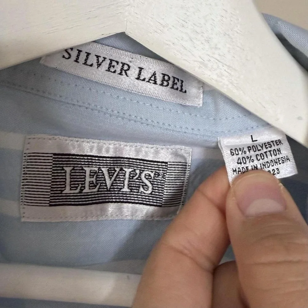 Levi's Silver Label Striped Vintage Short Sleeve Button Up Shirt Large Big‎ E